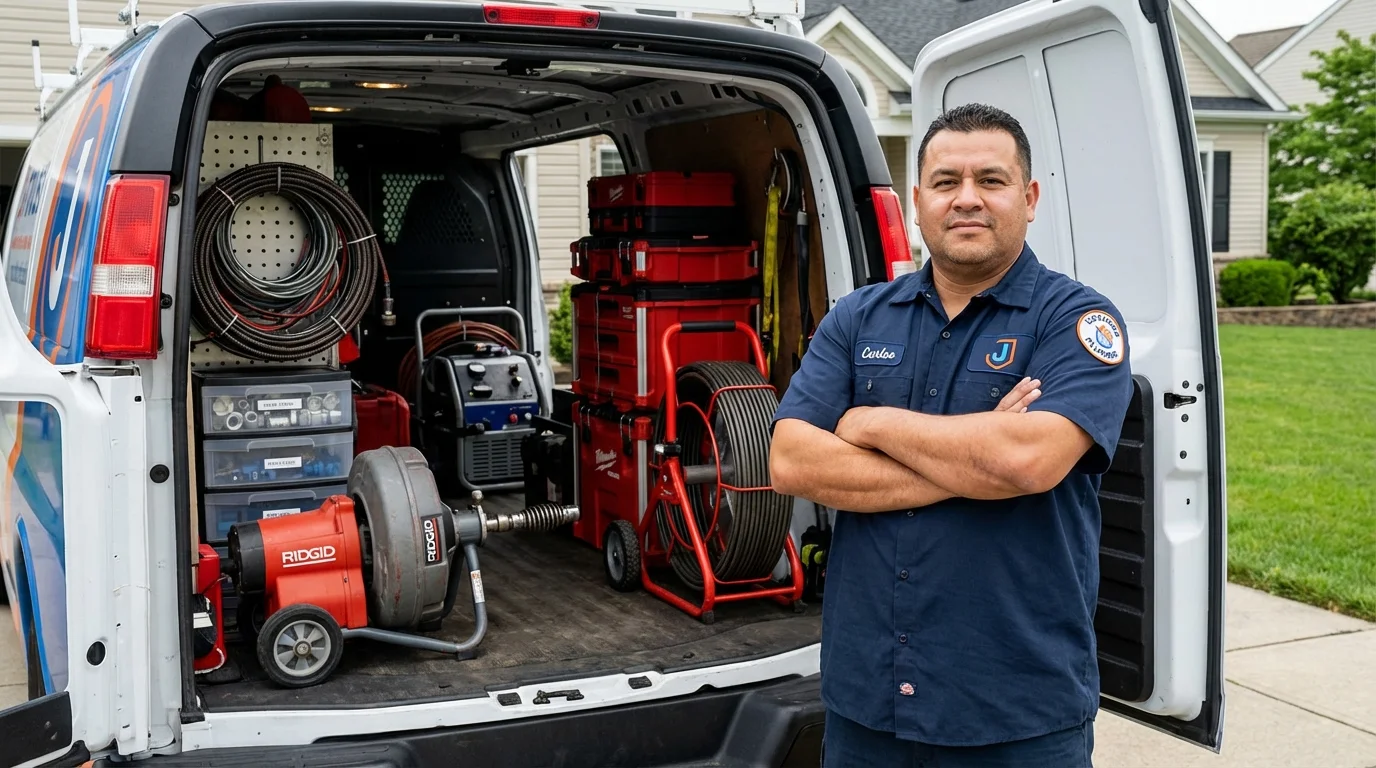Professional drain cleaning equipment and Johns Plumbing LLC plumber in Walthall