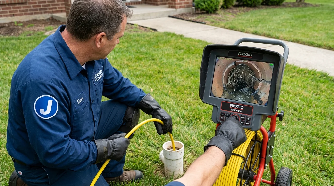Sewer camera inspection being performed by Johns Plumbing LLC in Walthall