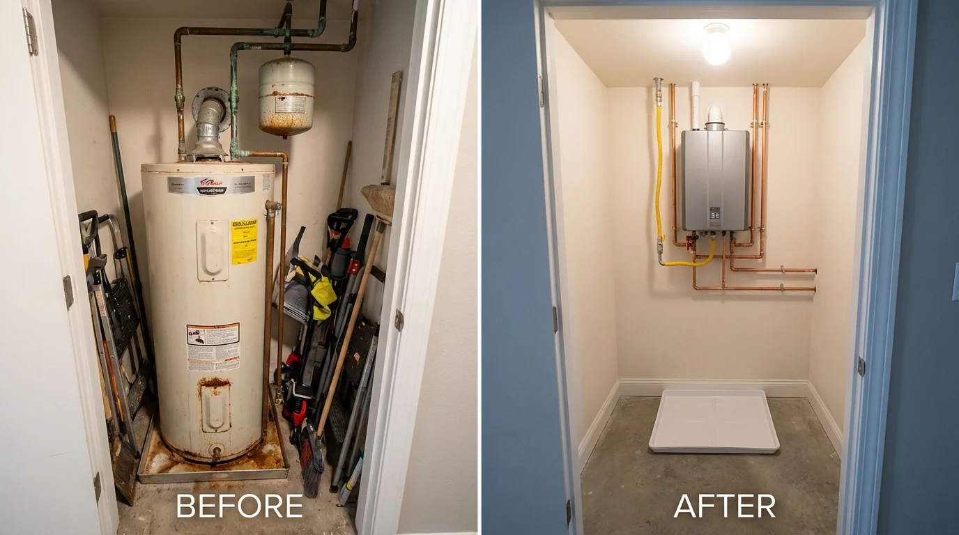 Tank water heater versus wall-mounted tankless unit comparison for Walthall, MS homeowners